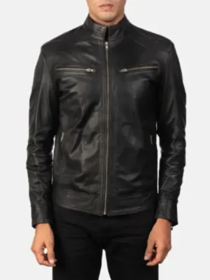 Men Black Biker Jacket