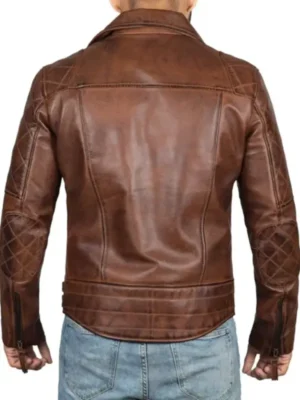 Men Brown Biker Jacket