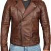 Men Brown Biker Leather Jacket