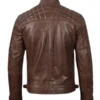 Mens Quilted Brown Biker Jacket
