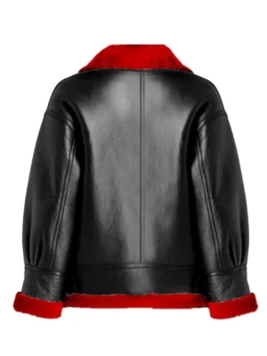 Women’s Aviator Red Shearling Jacket