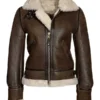 Women’s Fur Distressed Leather Jacket