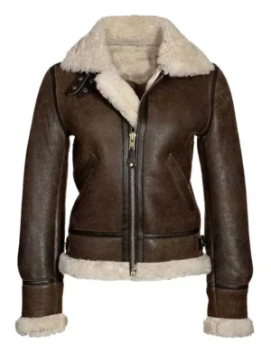 Women’s Fur Distressed Leather Jacket