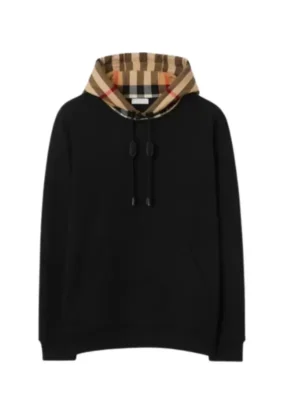 Check Hood Cotton Hoodie