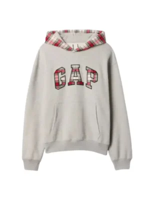 Gap Plaid Gray Hoodie