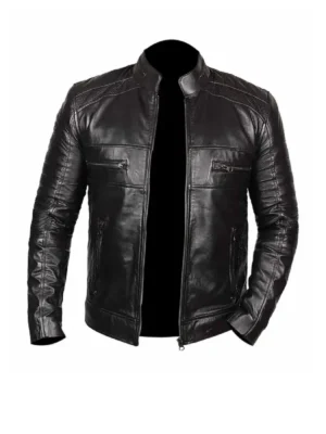 Men Black Johnson Leather Jacket