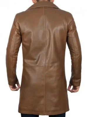 Men Leather Brown Coat