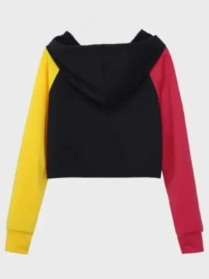 Womens Colorblock Cropped Sweatshirt