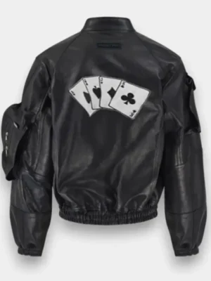 Kendrick Lamar Cards Black Leather Jacket